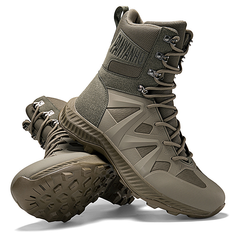 2024 botas militares de caña alta de gran tamaño transfronterizas, zapatos de senderismo para hombres, tipos de trabajo, armas, tácticas, botas de combate, fabricantes de botas de herramientas del desierto