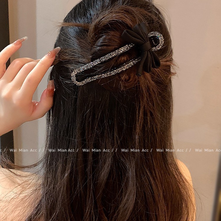 日本と韓国で多用途に使えるダイヤモンドがちりばめられたヘアクリップ、フェミニンなネットセレブの後頭部ヘアクリップ、新しいファッションのカモノハシクリップ、シンプルなヘアアクセサリー|undefined