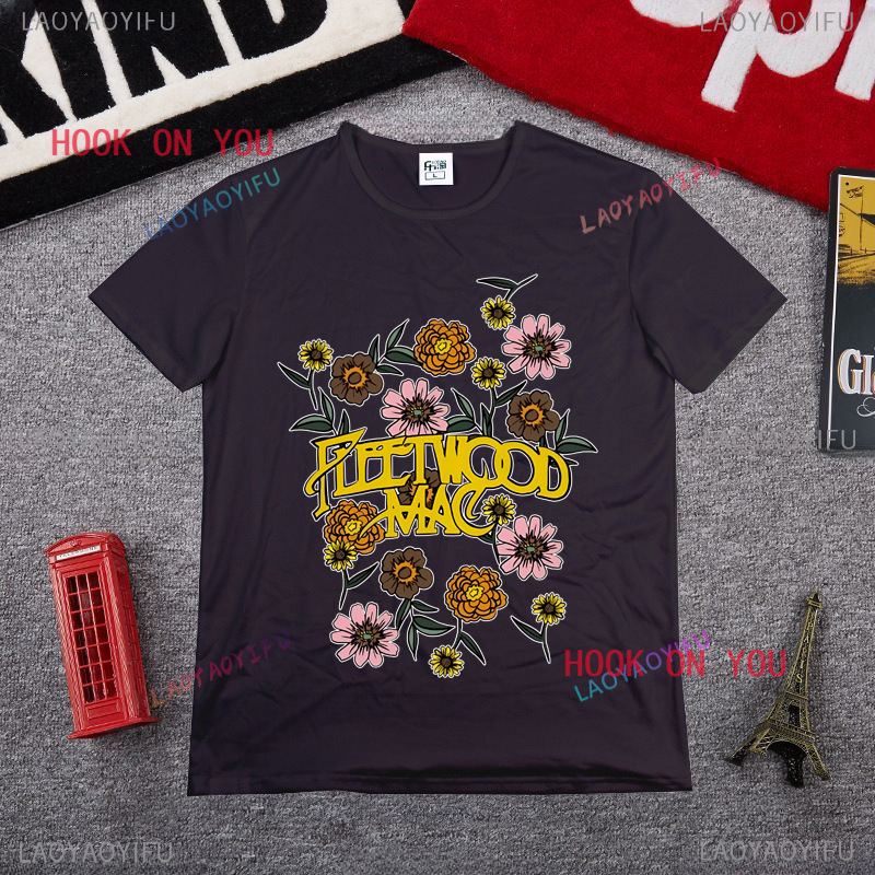 Vintage Fleetwood Mac Short Sleeve T-Shirt Gift for Man Woman Funny Black T-Shirt Work Shirt