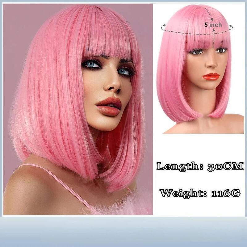 European and American Wigs Cross-Border New Style Straight Hair with Bangs Short Hair Bob Female Amazon Aliexpress Headgear