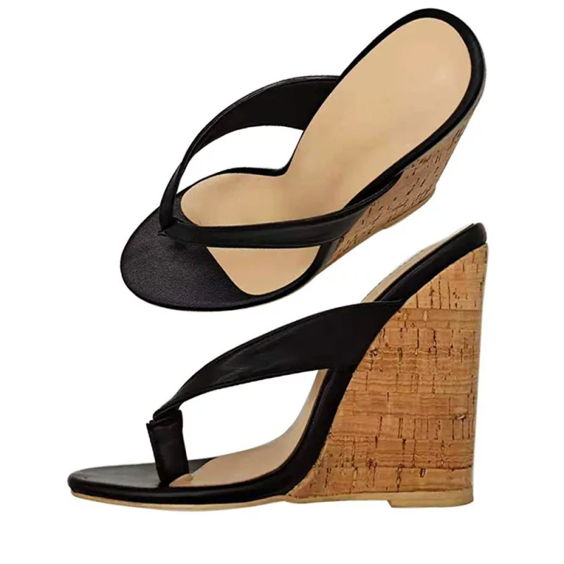 Летние шлепанцы, сандалии на высоких каблуках, сезон 2021, европейский стиль, размер плюс