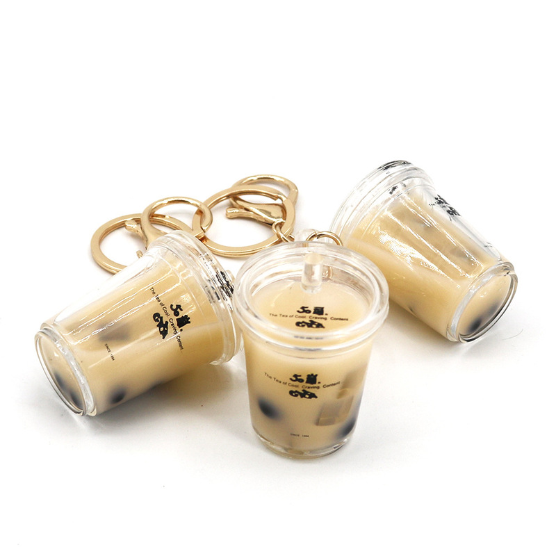 50 Lan bubble tea keychain into the oil small flow simulation mini milk tea cup pendant Taiwan easycard 50 Lan bubble tea keychain into the oil small flow simulation mini milk tea cup pendant Taiwan easycard