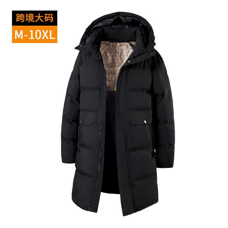 Thickened Warm Hooded Oversized Long Men's Winter New Cotton Jacket Coat Cross-Border