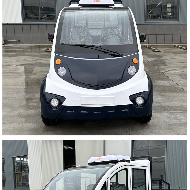 Manufacturer of Tourist Vehicles for Scenic Areas, Fully Enclosed 5-Seater Pickup Truck with Bucket for Factory Security Patrol, Property Management Electric Patrol Vehicle