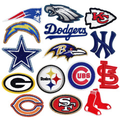 NFL/MLB 球队刺绣标 牛仔修补徽章 运动风补丁贴 现货批发