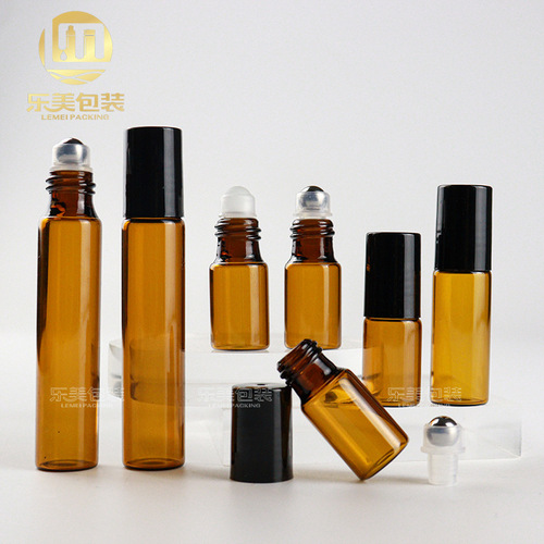 Brown roller ball bottle 3ml 5ml 10ml essential oil roller ball bottle rolling eye cream bottle brown glass bottle