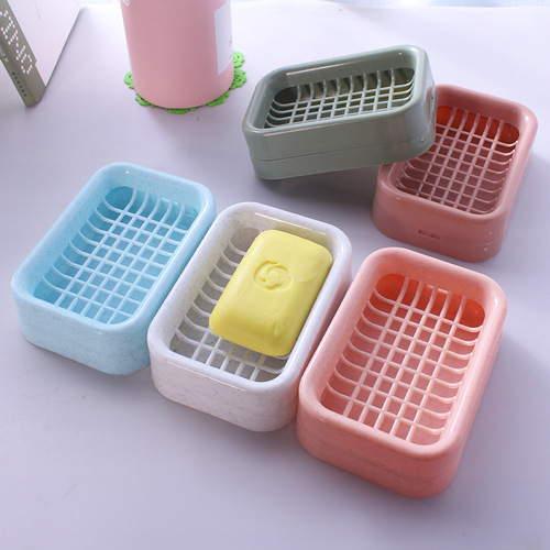 Double-layer drain soap dish, creative bathroom toilet handmade soap holder, face soap box, plastic soap holder wholesale