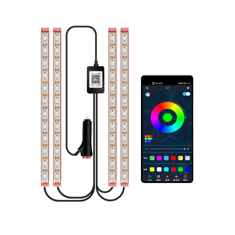 Luz de atmósfera de color fantasma de automóvil APP Bluetooth control remoto inalámbrico doble luz de atmósfera de control
