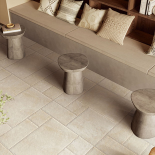 Castle Roman Limestone Tiles European Retro Anti-Slip Concave and Convex Tiles Living Room Balcony Floor Tiles
