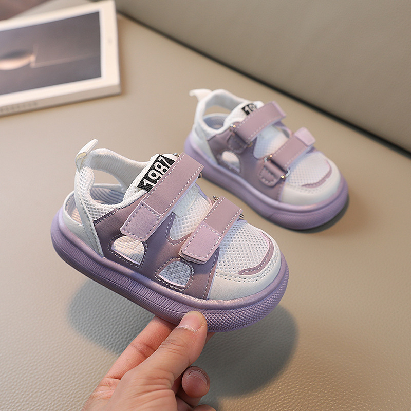 Summer New Sports Sandals, Boys' Breathable Mesh Korean Edition, Girls' Hollow Board Baby Shoes, Children's Shoes_voghion.com