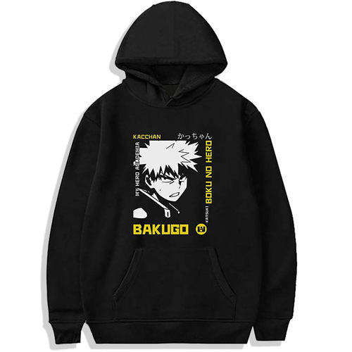 2025 Western and Eastern Hero Academy Anime Print Hooded Sweatshirt for Women - Oversized Crew Neck