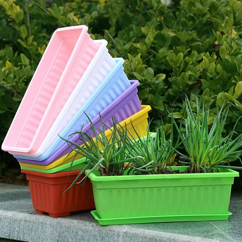 Горшок для выращивания овощей на балконе Овощной артефакт для домашнего балкона Овощной прямоугольный пластиковый прямоугольный цветочный горшок для выращивания горшков