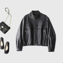 又A又飒显瘦效果拉满 高端立体剪裁头层绵羊皮衣 立领真皮机车服