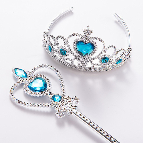 Girls crown Ice and Snow Princess hair accessories set decorations Princess Aisha crown children's headband little magic fairy magic wand