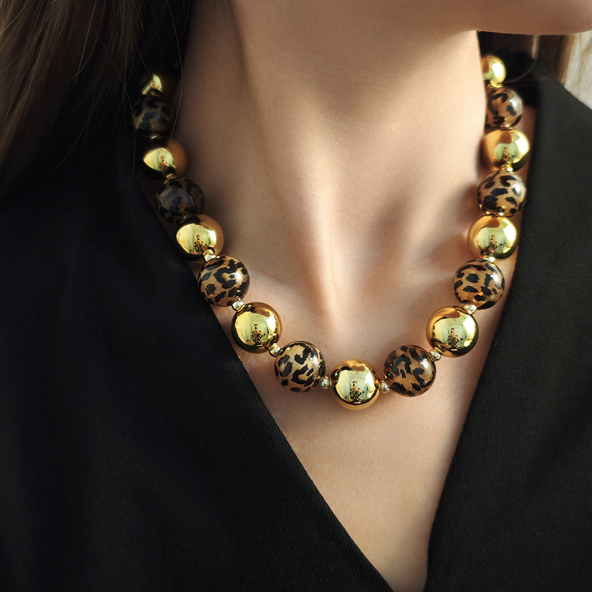 30g Weight Bracelets, Necklace Classification 1 Piece Quantity Holiday, Daily Occasion CCD, Resin Material Leopard Pattern Women's Gender Plating Design Vintage Style Style Vintage Style Leopard CCD Resin Plating Women's Bracelets Necklace 10