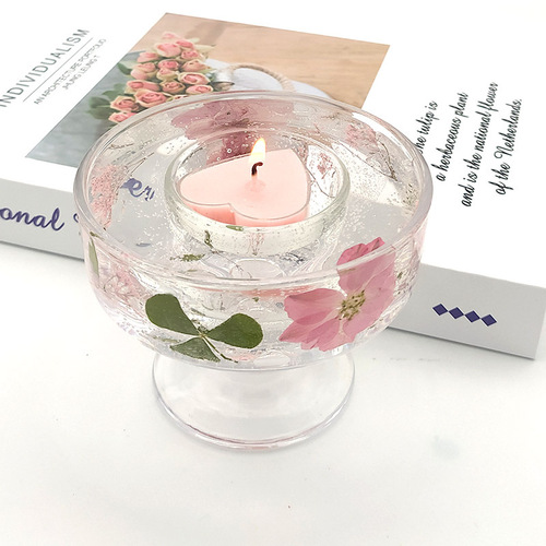 Jelly candle glass cup handmade diy aromatherapy candle mother cup snow mountain cup tall foot thickened high temperature resistant cup