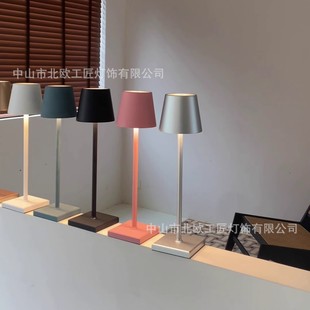 Amazon popular restaurant atmosphere table lamp bar clear bar table lamp bedroom bedside eye protection rechargeable touch decorative lamp
