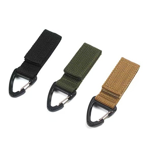 Outdoor tactical nylon webbing backpack clip single-point triangular buckle multi-functional mountain climbing buckle tactical accessory clip