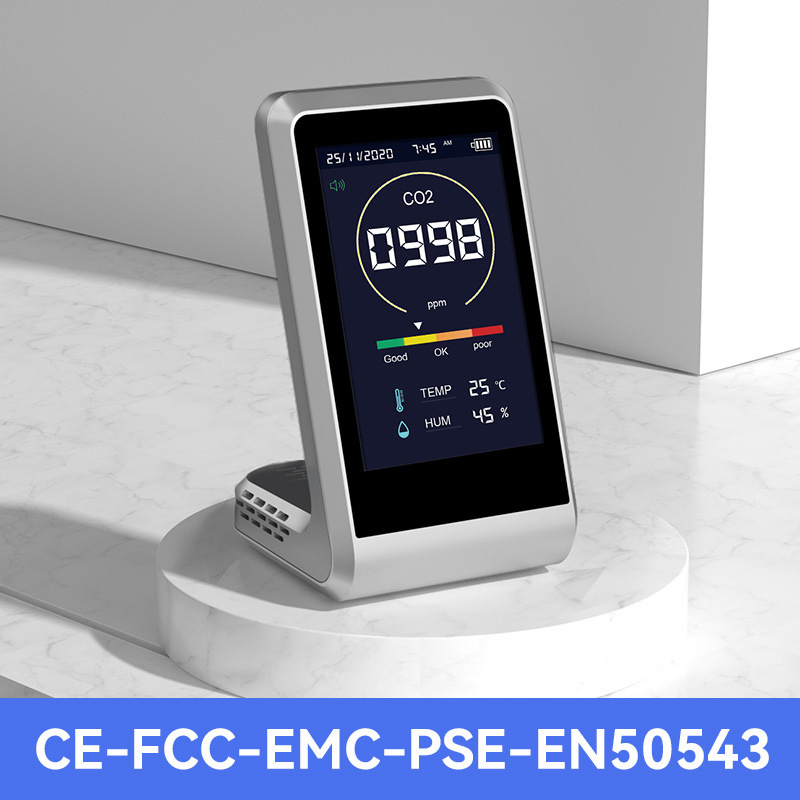 新款跨境室内空气质量温湿度检测桌面款二氧化碳报警器co2检测仪