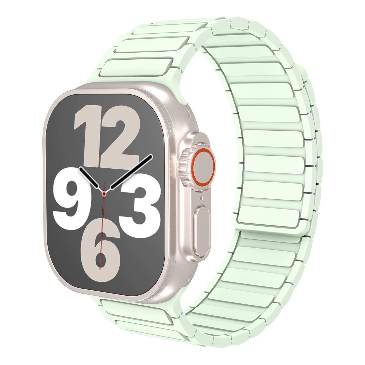 Подходит для Apple iWatchS10 силиконовый магнитный ремешок Applewatch9/8/7 обратный пряжку дышащий спортивный ремешок