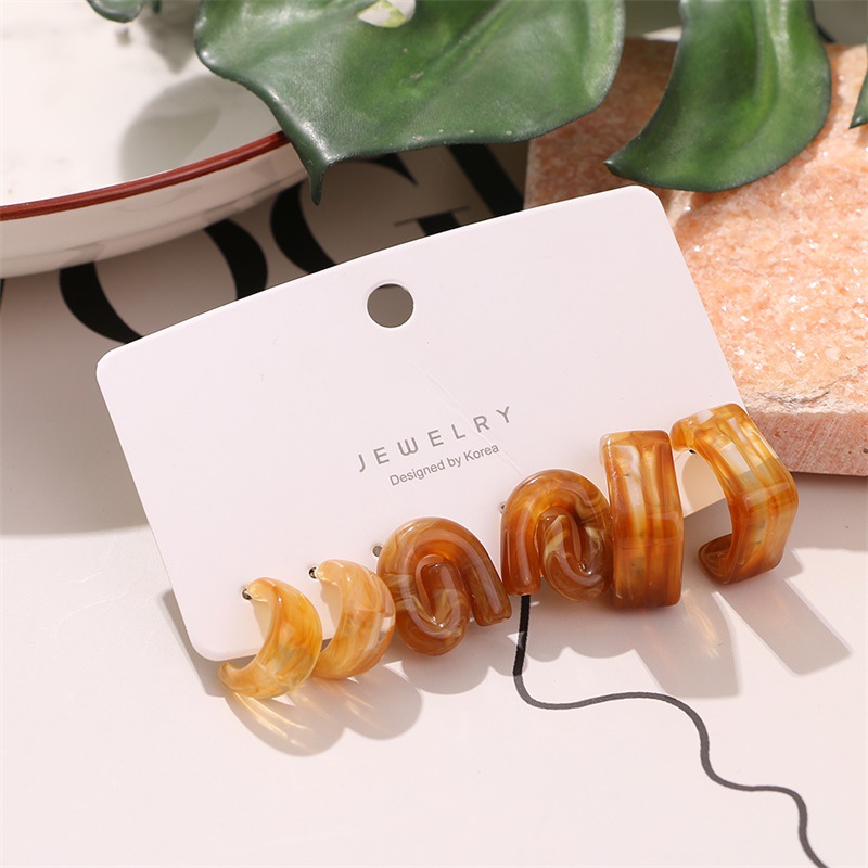 Acrylic Material 1 Set Simple Style C Shape Arylic Ear Studs