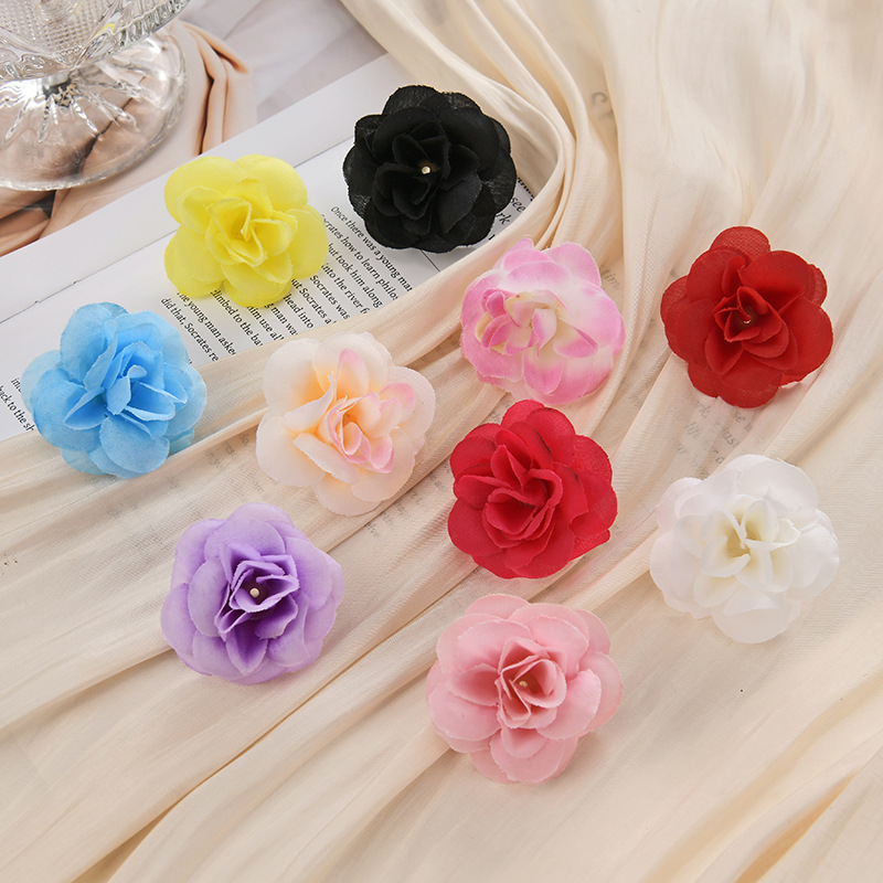 Simulation Rose Flower Head Flower Home Decoration Fake Flower DIY Handmade Garnish Hairpin Accessories Silk Flower Simulation Rose Flower Head Flower Home Decoration Fake Flower DIY Handmade Garnish Hairpin Accessories Silk Flower