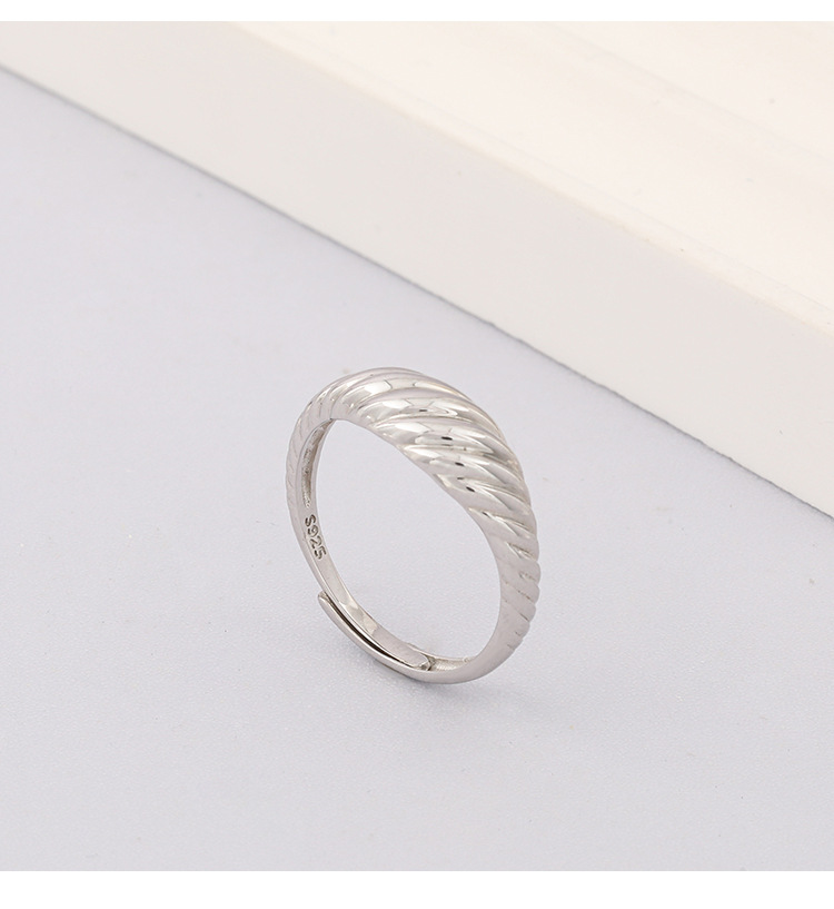 Tj1572 New Korean Style S925 Silver Ring Women's Simple Retro Multi-ring Winding Open Ring Personalized Silver Jewelry display picture 6