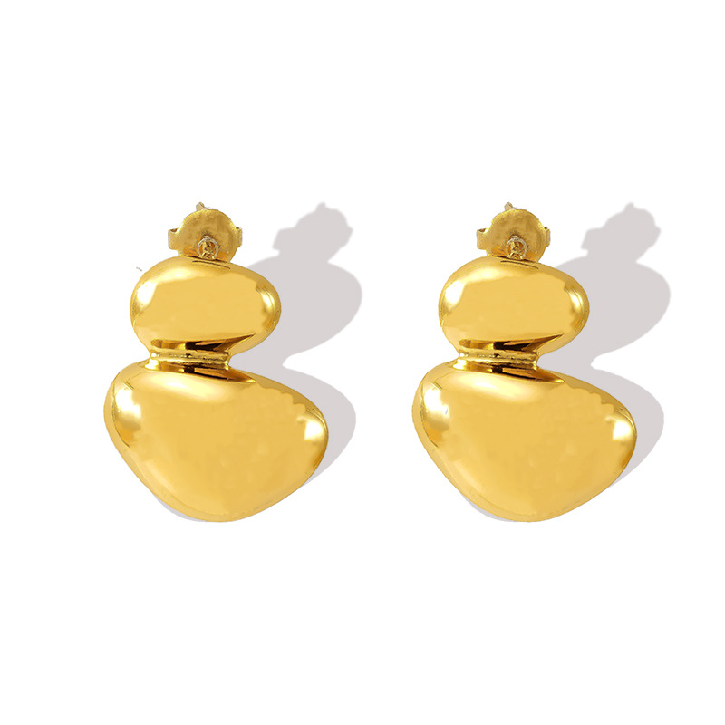 2024 nueva moda diseño irregular sentido simple ovalado aretes geométricos pendientes de acero inoxidable para mujer spot al por mayor