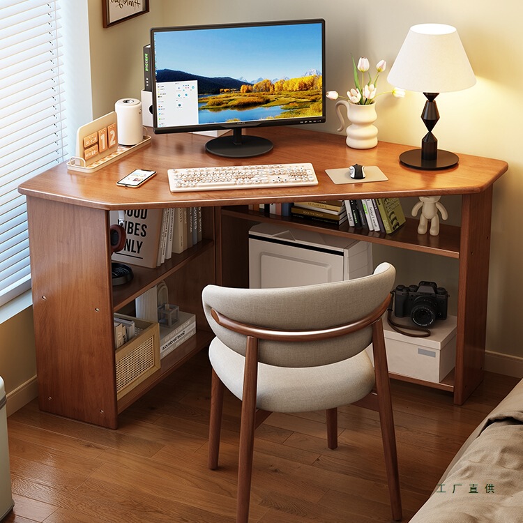 Small Solid Wood Corner Desk Bedroom Corner Workbench Triangular Computer Table Student Home Writing Desk