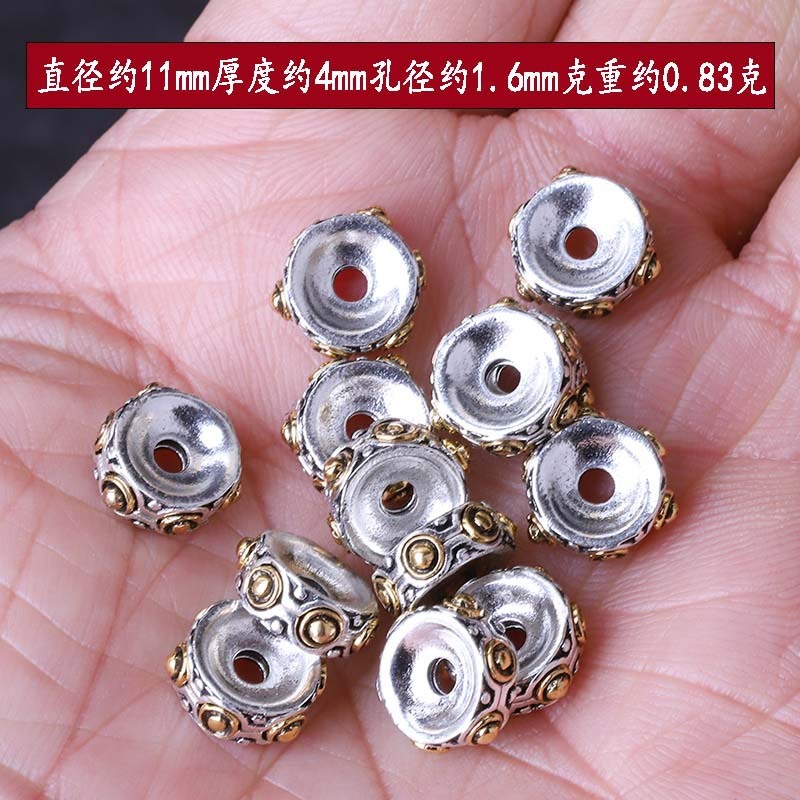 チベットシルバーレトロ 2 色大穴 6 文字マントラスペーサールースビーズアクセサリー diy ブレスレットネックレスジュエリーアクセサリー材料|undefined