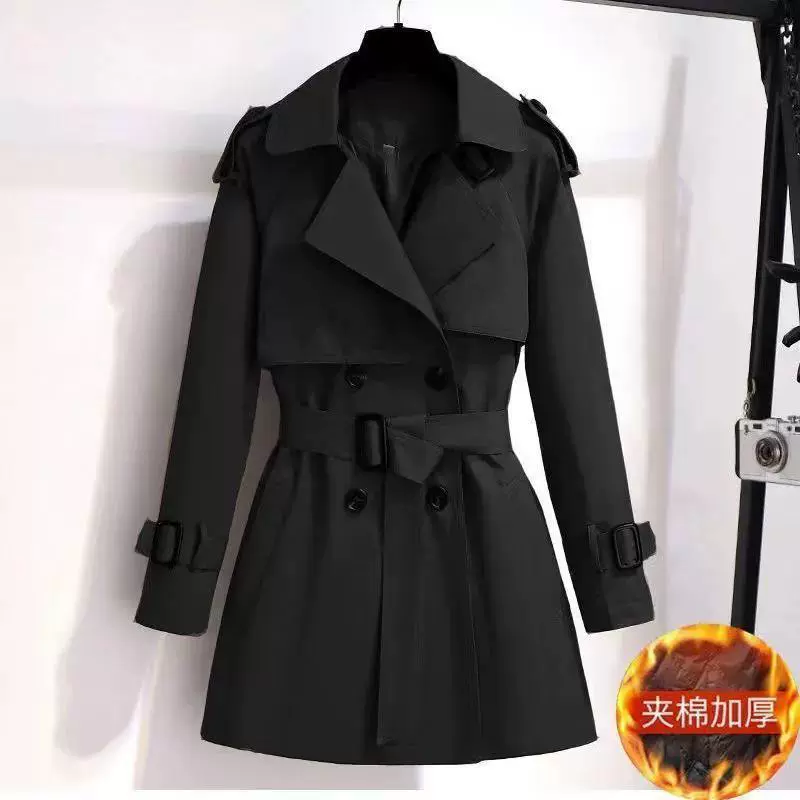 Демисезонное trench coat, жакет, британский стиль, плюс сайз, для подростков, облегающий