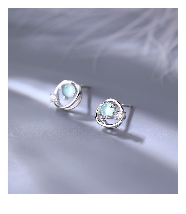 1 Paire Élégant Planète Le Cuivre Incruster Verre Zircon Boucles D'oreilles display picture 5