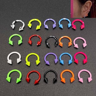 Painted C-Shaped Nose Ring Stainless Steel Nose Ring Nose Nail Ear Bone Nail Cbr Ring Body Piercing Piercing Jewelry Unisex