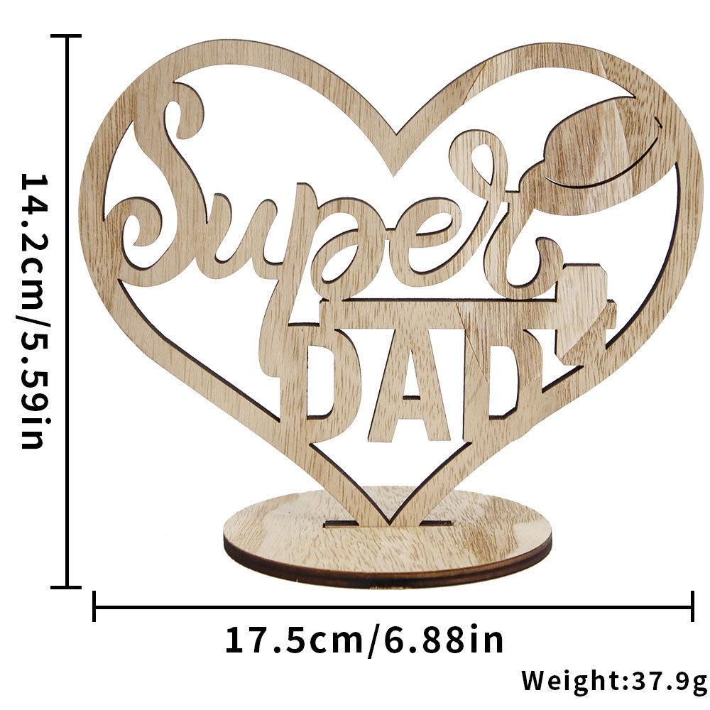 Nuevo Día de la Madre artesanía de madera hueco amor letras adornos del Día del Padre decoración de escritorio para el hogar