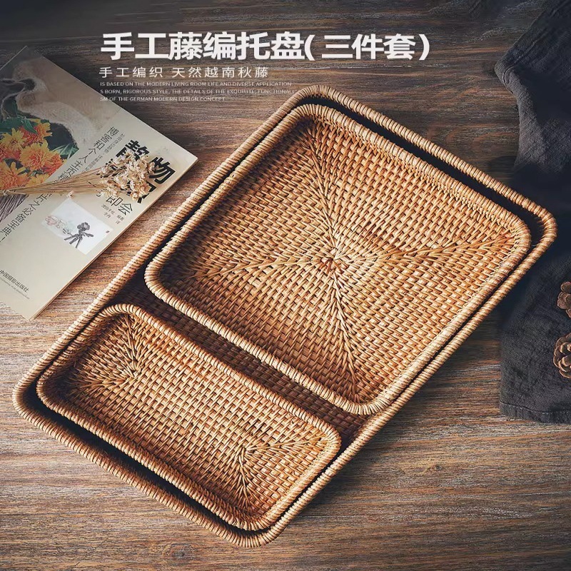 Cesta de almacenamiento de ratán, cesta de frutas, cesta para bollos al vapor, cesta de bambú para pan y refrigerios, cesta de picnic