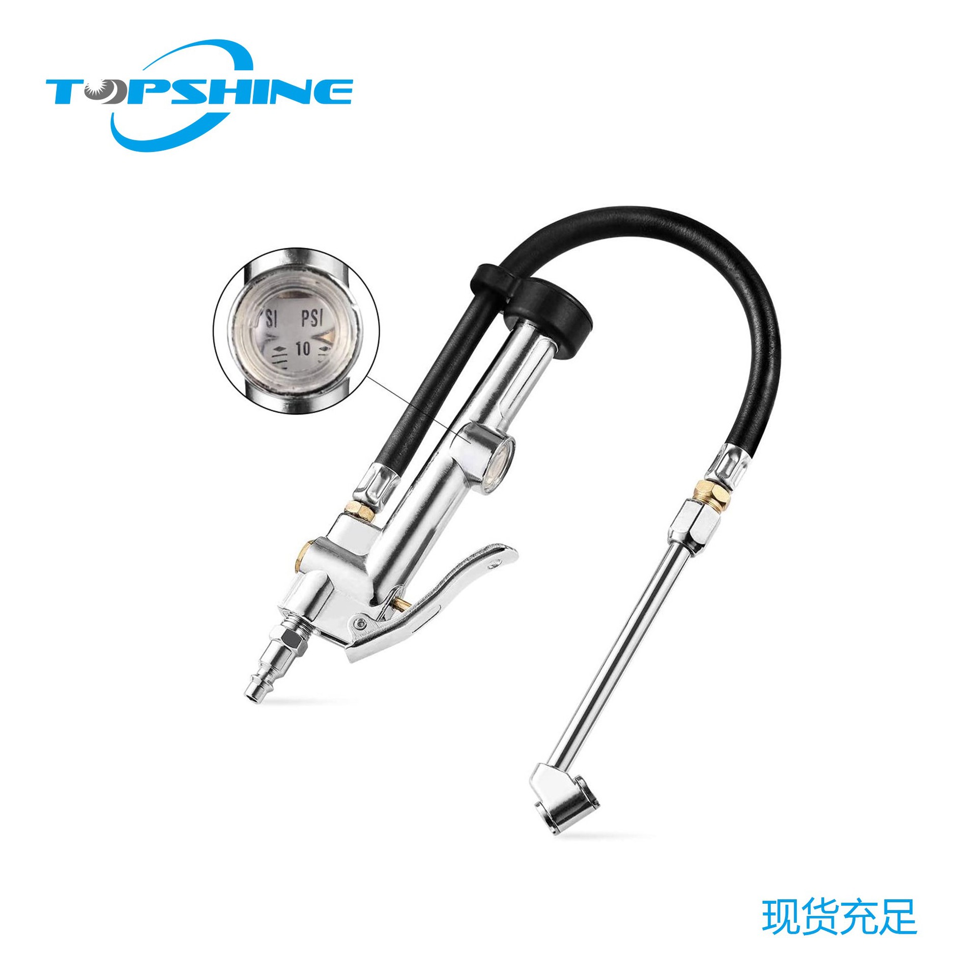 120PSI数显轮胎检测计胎压计测量胎压便携充气枪胎压表车载测压表