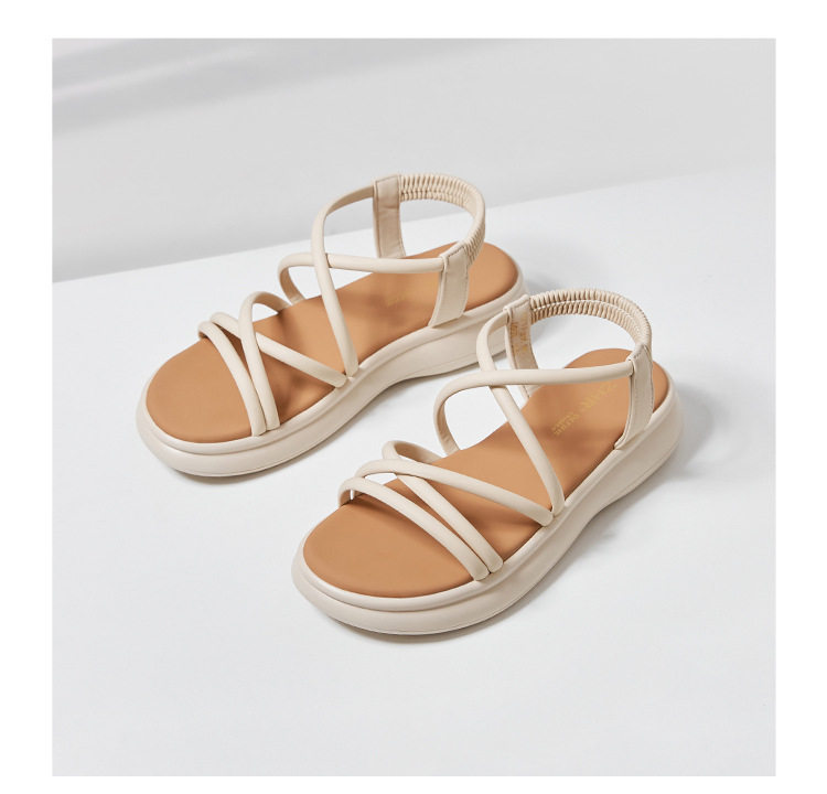 Sandal La Mã đế dày quai chữ V nữ thời trang đi biển — M560 màu be chi tiết 19