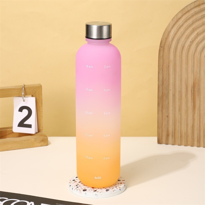2025 新しい大容量スプレーペイントグラデーションカラースチールカバープラスチックカップスケール小口ボトル高価値スポーツウォーターカップ|undefined