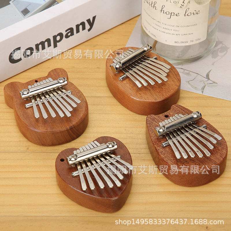 8 teclas mini Kalimba delicado dedo pulgar piano Marimba música accesorios colgante regalo