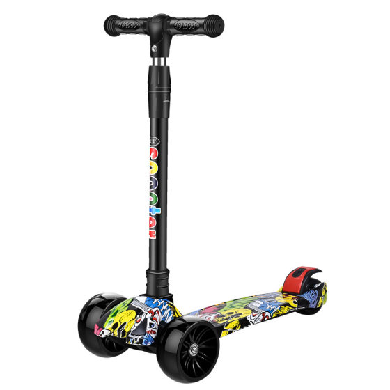 6-12 years old small children three-in-one baby scooter music lights foldable 2-10 years old baby scooter