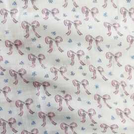 全棉双层纱布绉布皱布花布料muslin纯棉防蚊裤婴童睡衣家居服面料
