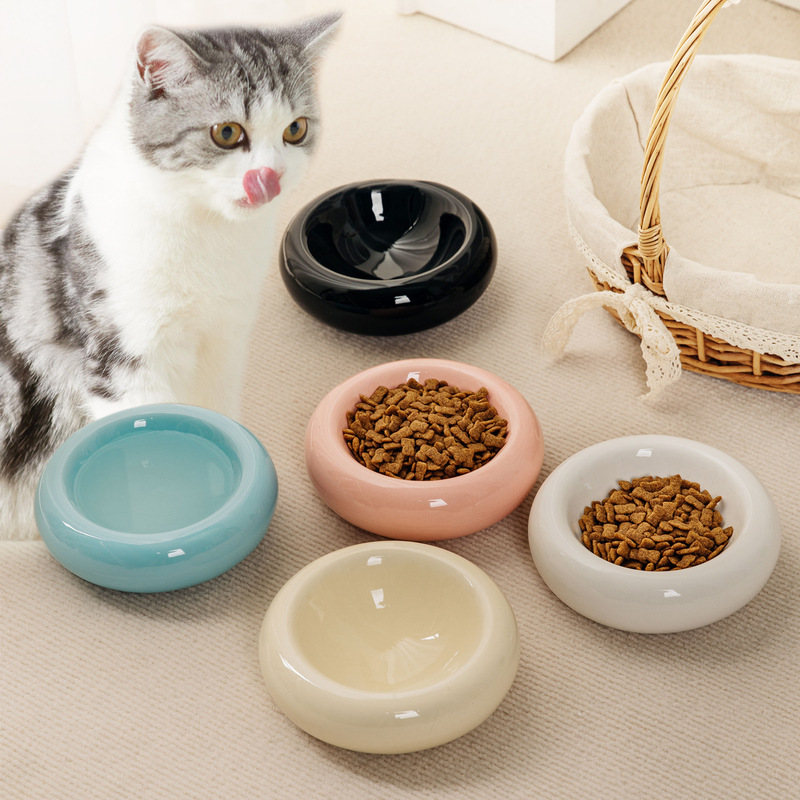 Ceramic cat bowl Pet Bowl cat bowl donut feeder toot cat bowl cat food bowl anti-knock water bowl snack bowl