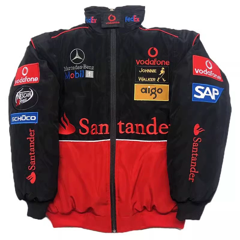 Racing car, jersey, down jacket for leisure, with embroidery, custom-made