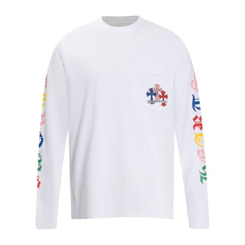 国境を越えたクロレラChrome Heart高品質双糸純綿男女プリント長袖tシャツ|undefined