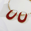 Polyurethane metal retro earrings, European style, simple and elegant design