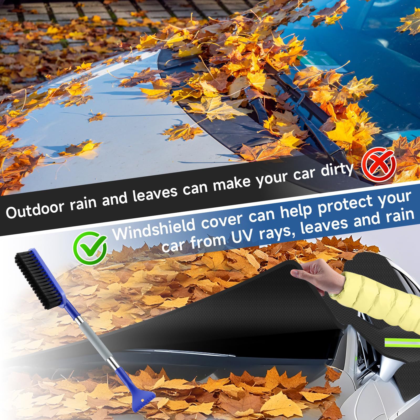 Oxford Cloth Car Snow Cover Front Windshield Frost Protection Sunshade