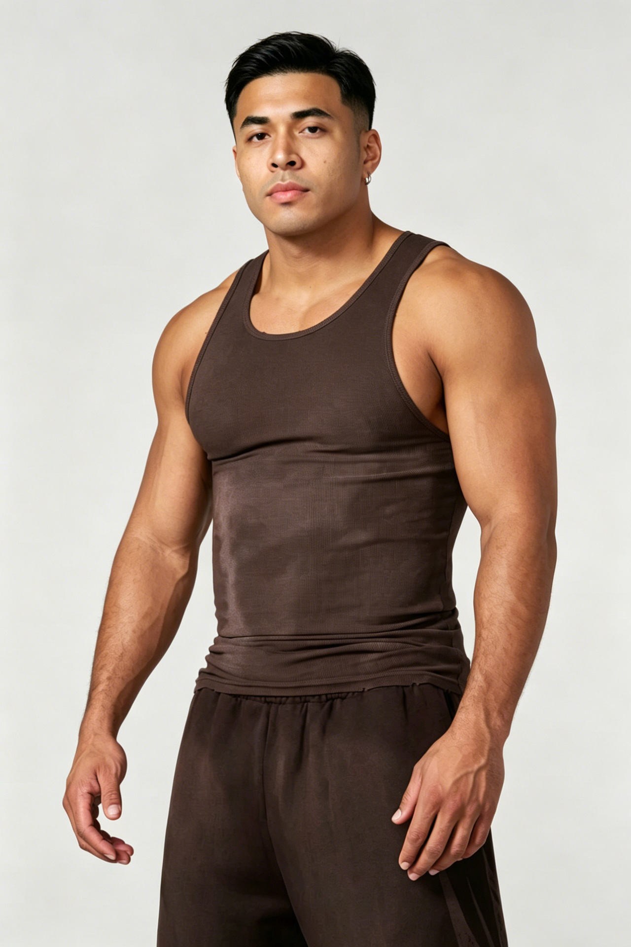 Chaleco de textura peinada, chaleco grande, ropa de entrenamiento de ocio deportivo de verano para hombres, camiseta sin mangas seca a hombros