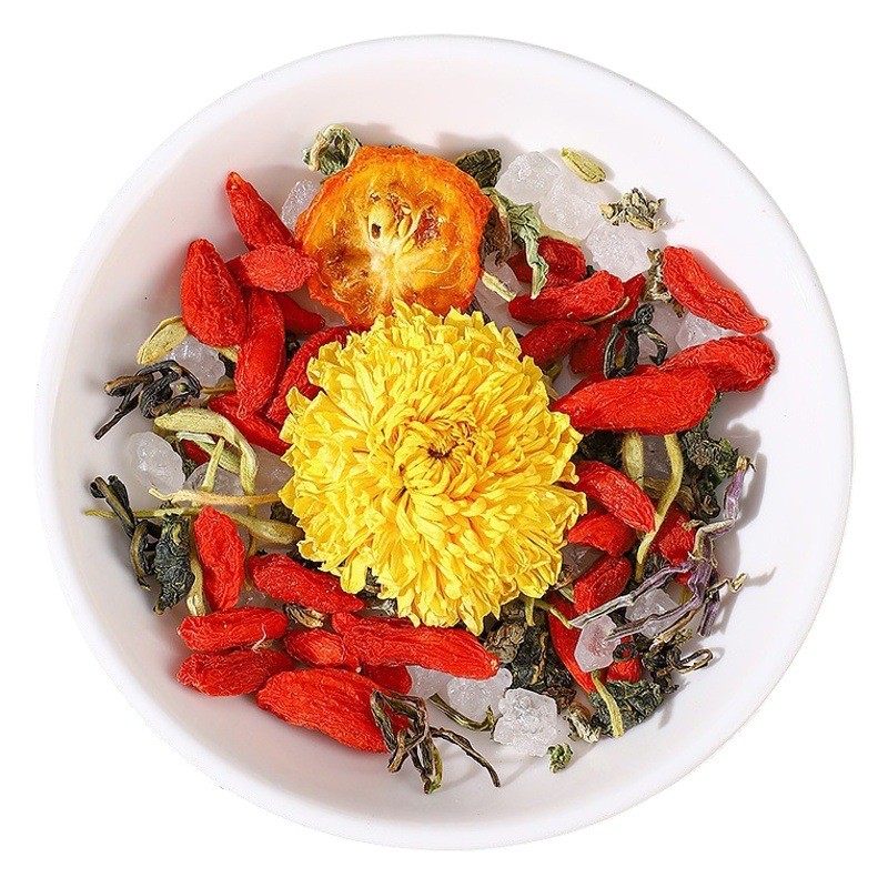 Wholesale combination scented tea medlar chrysanthemum cassia seed tea ginseng Eight Treasures Tea Source factory customized herbal tea 0EM
