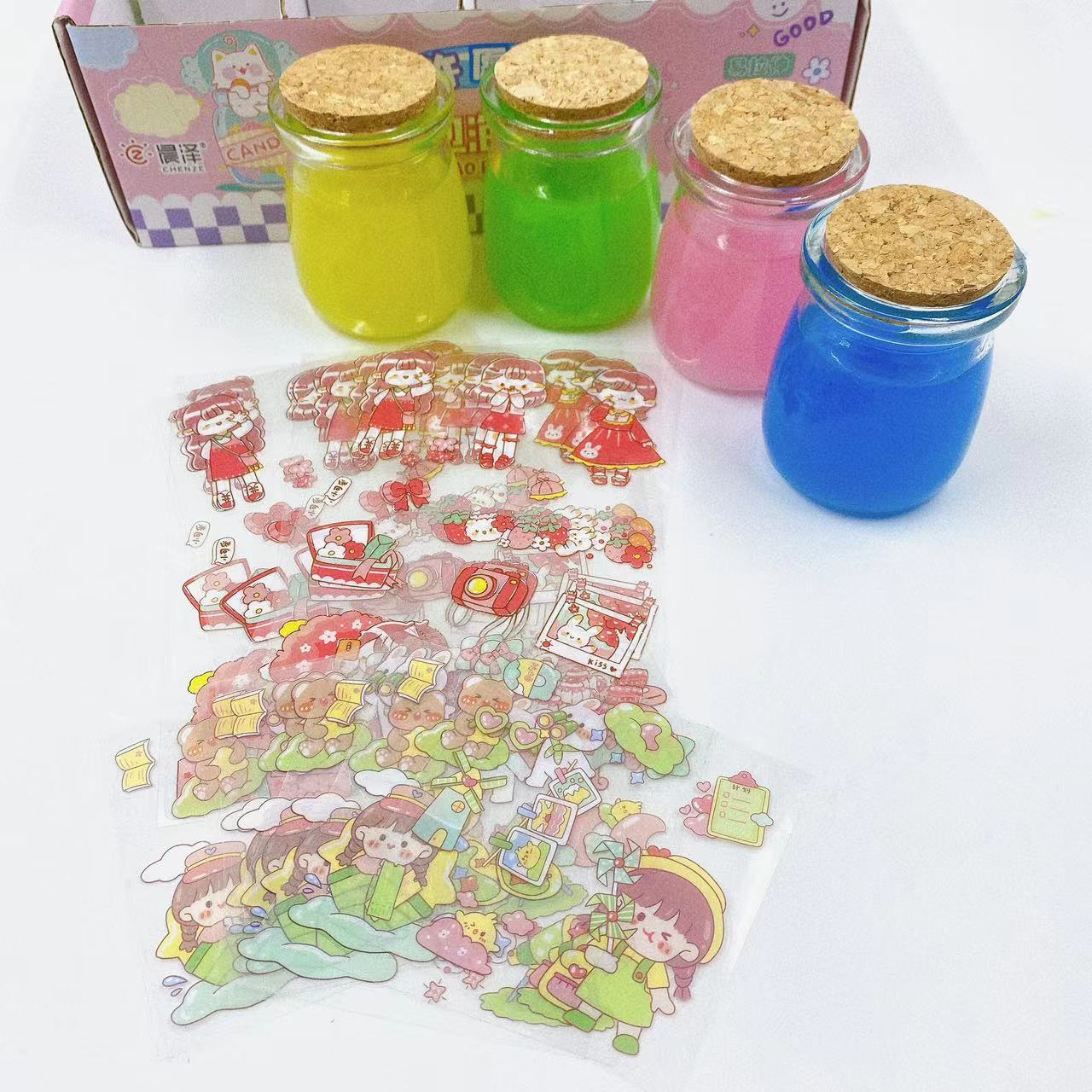 Juguetes para niños nuevos barro de color barro de cristal pudín burbujeante de barro nocturno botella de barro slim 2 yuanes al por mayor