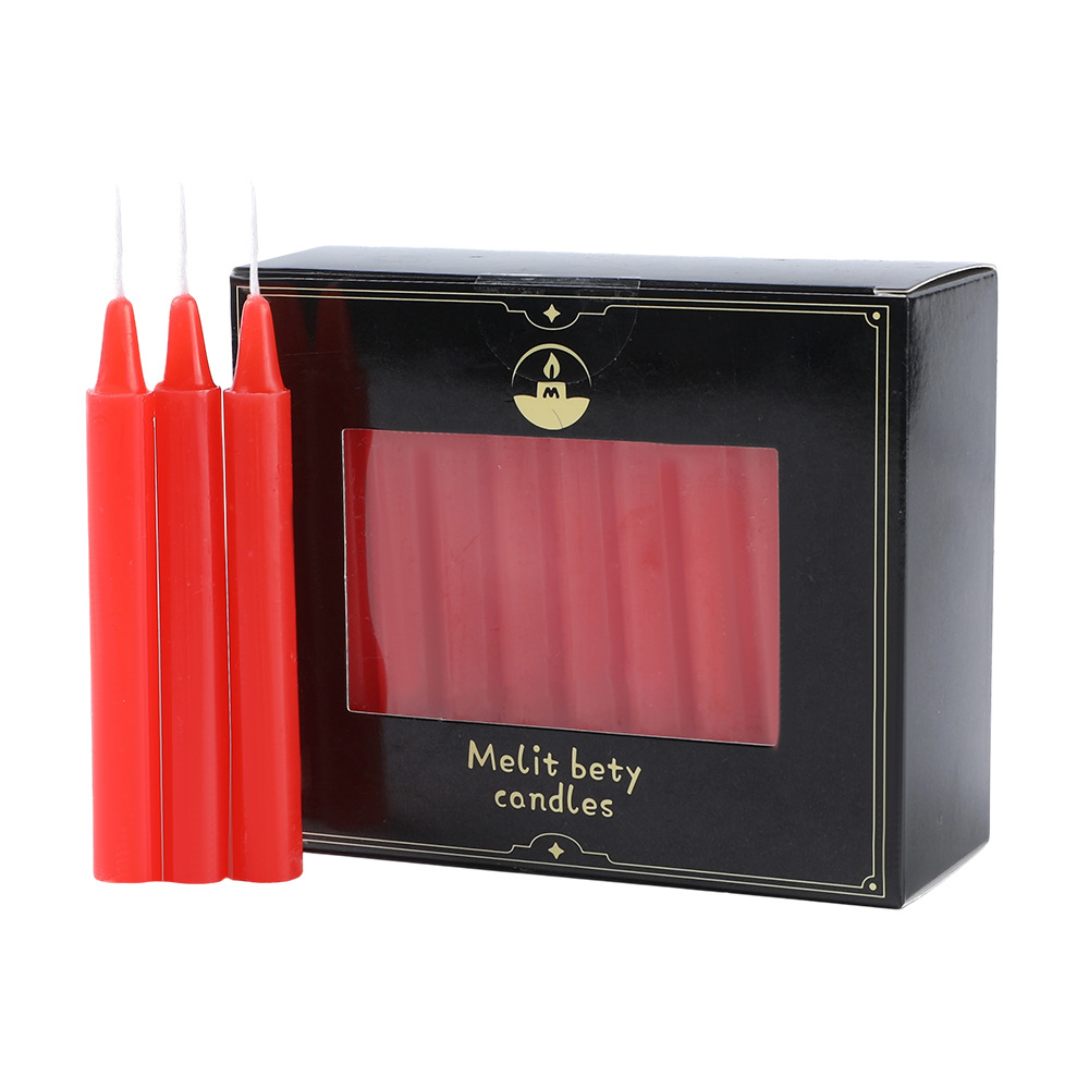 40 velas de poste largo de color rojo de red en caja al por mayor cena a la luz de las velas domésticas banquete decorado con pequeñas velas transfronterizas image 8